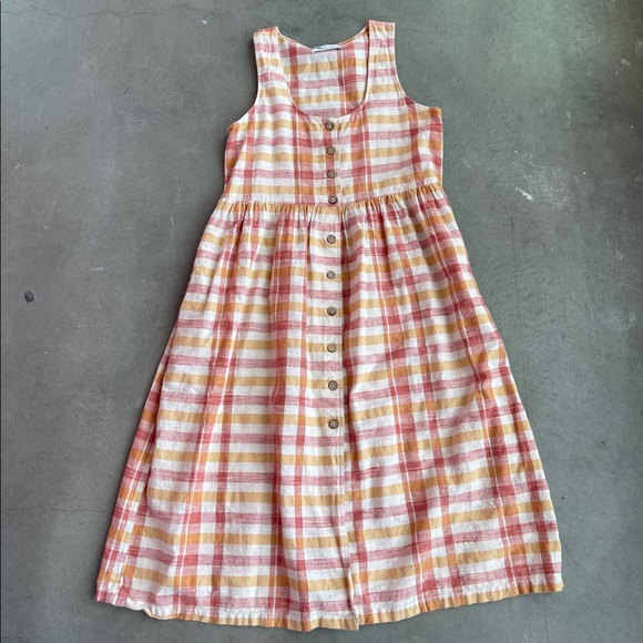 URBAN OUTFITTERS Liz Plaid Button Front Midi Dress - Picture 3 of 10